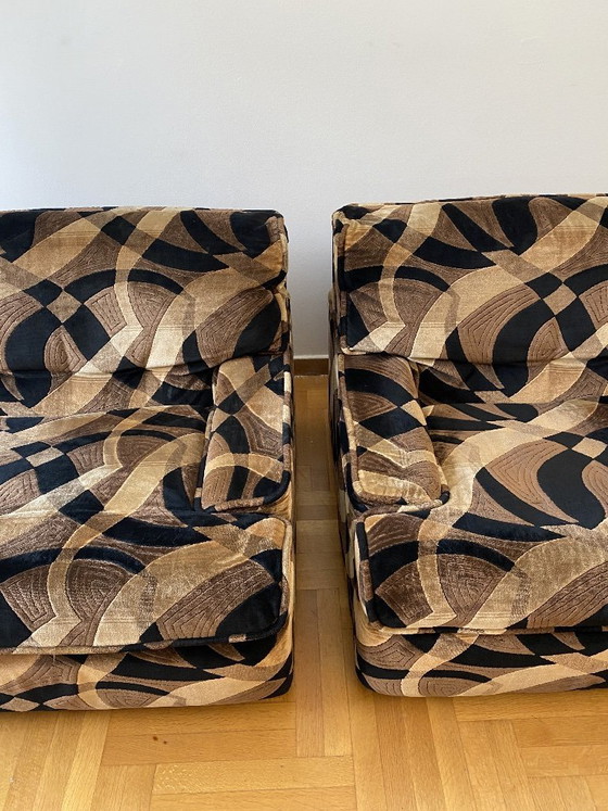 Image 1 of Poltrone Gerard Guermonprez anni '70 Velluto Vintage Midcentury Hollywood