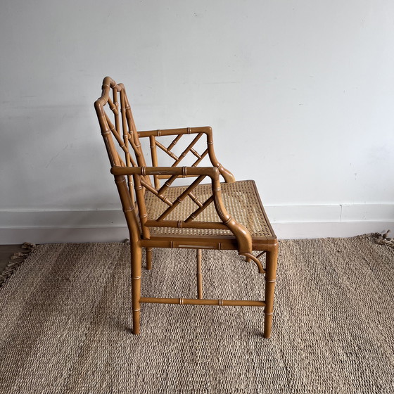 Image 1 of Chippendale Jonathan Adler Sessel aus Bambusimitat