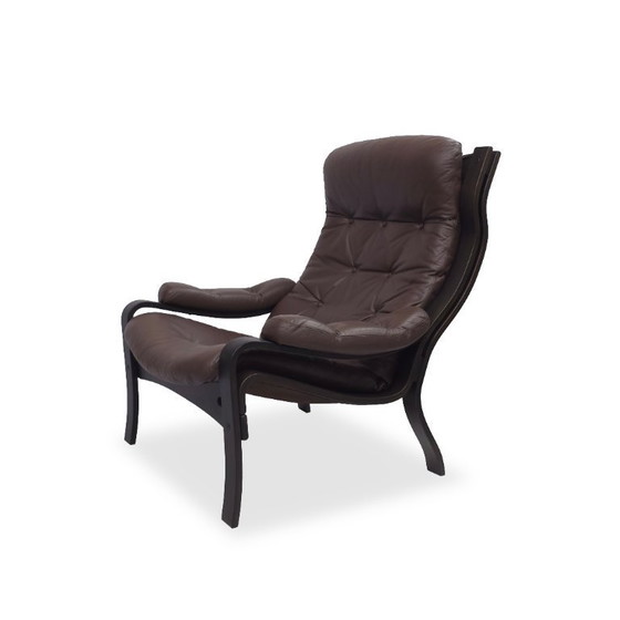 Image 1 of Sedia da salotto VIDJA | Poltrona in pelle di metà secolo | Vintage IKEA anni '70