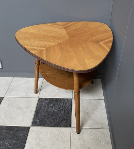 High wood coffee table,  triangle shape 1960s