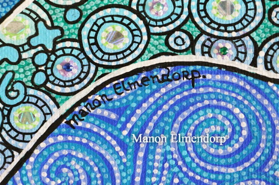 Image 1 of Original Hand-Painted Whale Painting 24 x 30 cm New