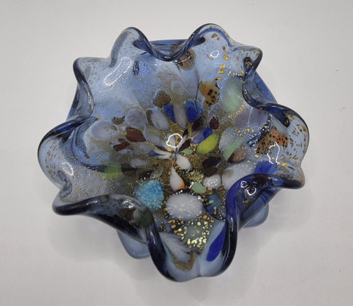 Vintage Murano "Tutti Frutti" Bowl – 1950s/60s – Gold Leaf – decoratieve objecten, Glass