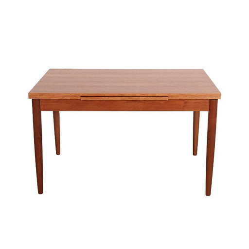 Teakhouten tafel, Deens design, jaren 70, vervaardigd in Denemarken.