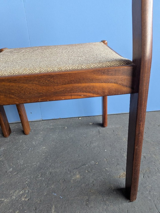 Image 1 of 2x Esszimmerstühle aus beigefarbenem/braunem Teakholz im Mid-Century-Stil