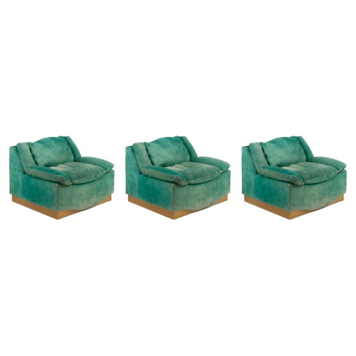 Set van 3 Stropiccio Fauteuils van Luciano Frigerio voor Frigerio di Desio, 1970