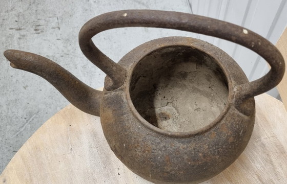 Bollitore antico in ghisa con coperchio originale - bollitore per camino e stufa, circa 1880 (photo 7 of 8)