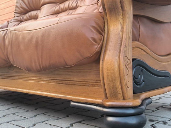 Divano in Pelle di Alta Qualità – 200 × 95 cm – Divani 3 posti, Legno (photo 11 of 13)