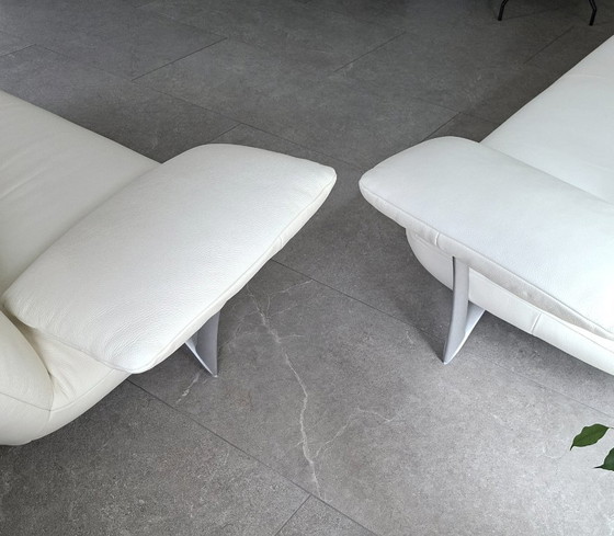Rolf Benz 2 posti + 3 posti pelle rinnovata – Zona salotto, Metallo (photo 10 of 23)