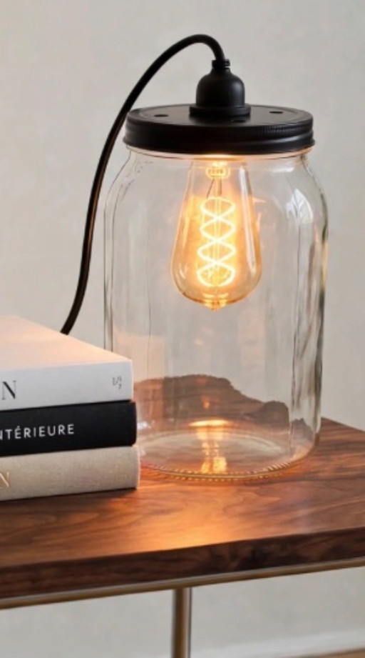 XL Glas Tischlampe