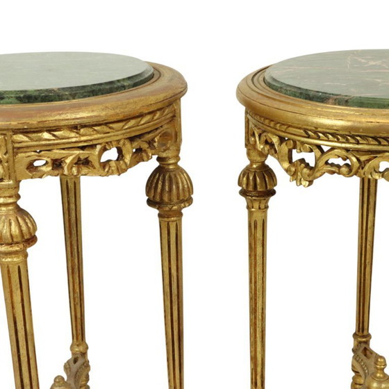 Image 1 of Französische antike Beistelltische Marmor Empire Stil