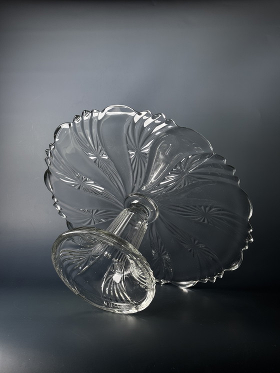 Image 1 of Alzata per torte Val Saint Lambert – Collezione “Bambous et Étoiles”.