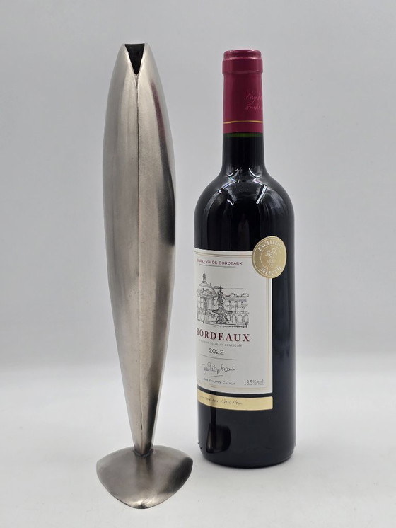 Image 1 of Vintage industriële massief RVS vaas