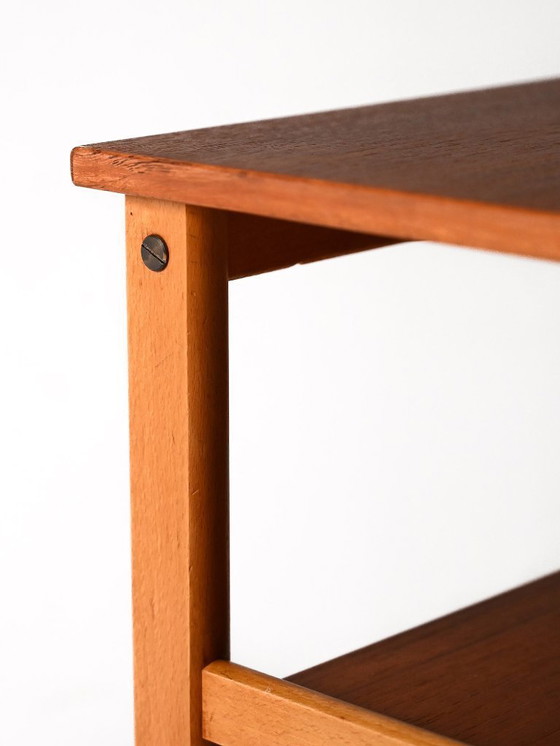 Image 1 of Tavolino da caffè vintage scandinavo anni '50 in faggio e teak