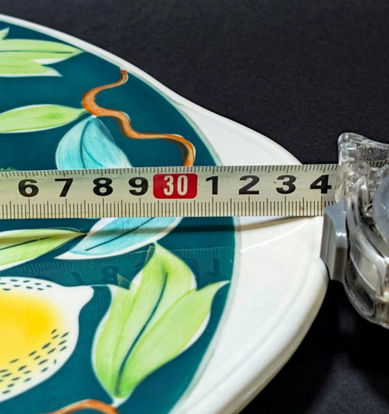 Dienblad uit de jaren 60 met bladeren en citroenen (Boch Frères) – Tafelaccessoires, Ceramic (photo 3 of 7)