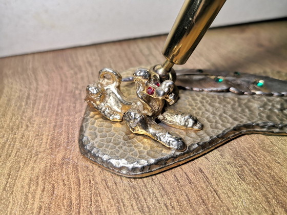 Image 1 of Fountain Pen / Penholder Brass Poodle Royal / Vintage 70's design