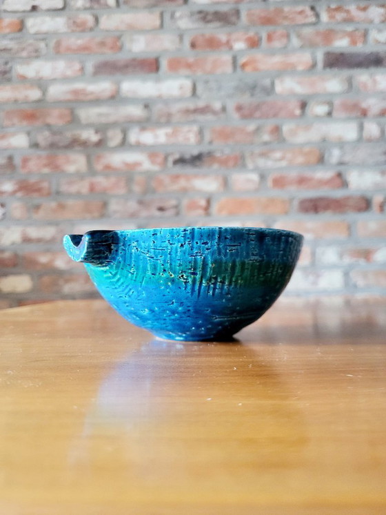 Image 1 of Cendrier en céramique bleue Rimini, Aldo Londi pour Bitossi, 1960 Italie