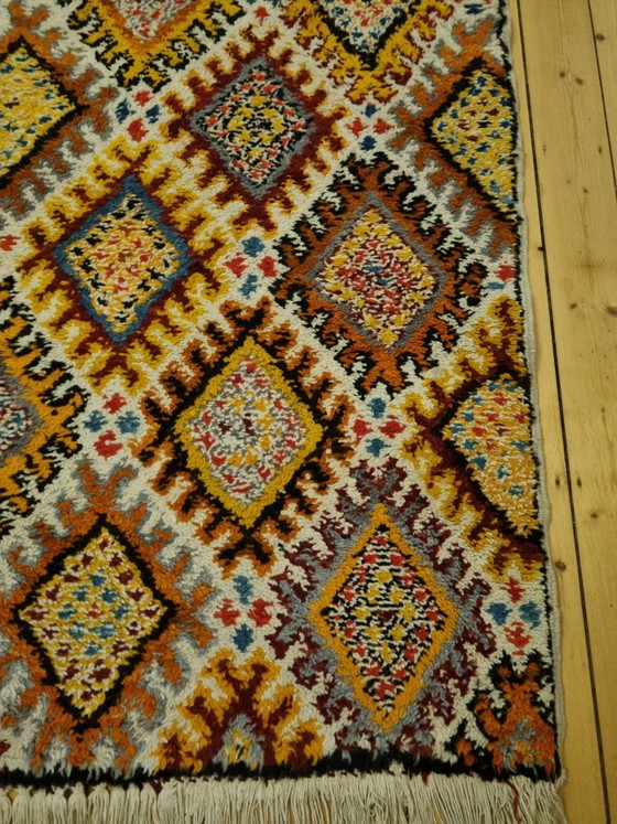 Image 1 of Tappeto berbero marocchino vintage, annodato a mano, circa 84x142 cm, colorato.
