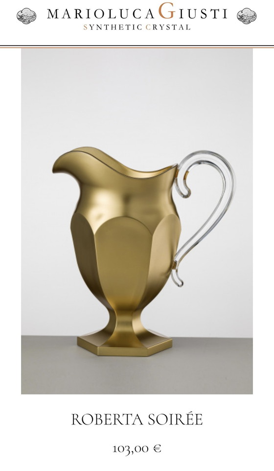 Image 1 of Waterkan & Karaf MariolucaGiusti Goud, Italiaans Design