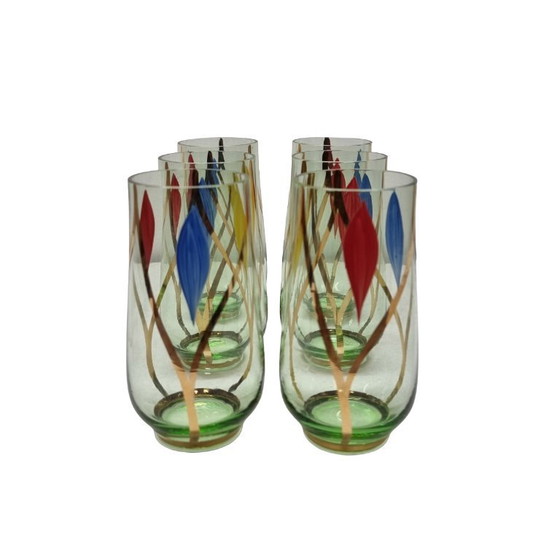 Image 1 of 6 vintage Italiaanse glazen