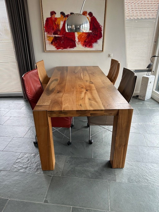 Dining room table Pilat and Pilat type Hindrik Langhout walnut wood
