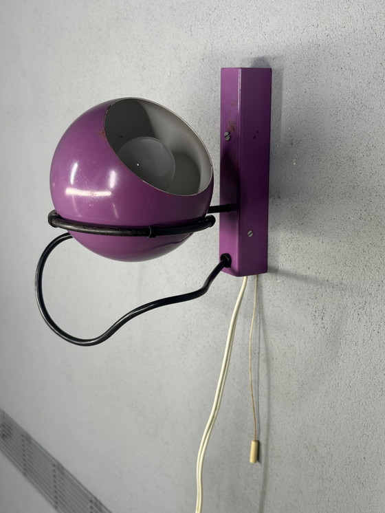 Image 1 of Purple wall lamp in retro Gepo style