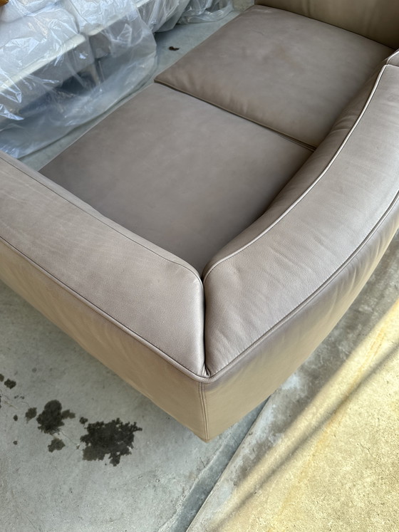 Image 1 of Minotti Dylan Petit canapé – cuir taupe – 160 cm – topconditie
