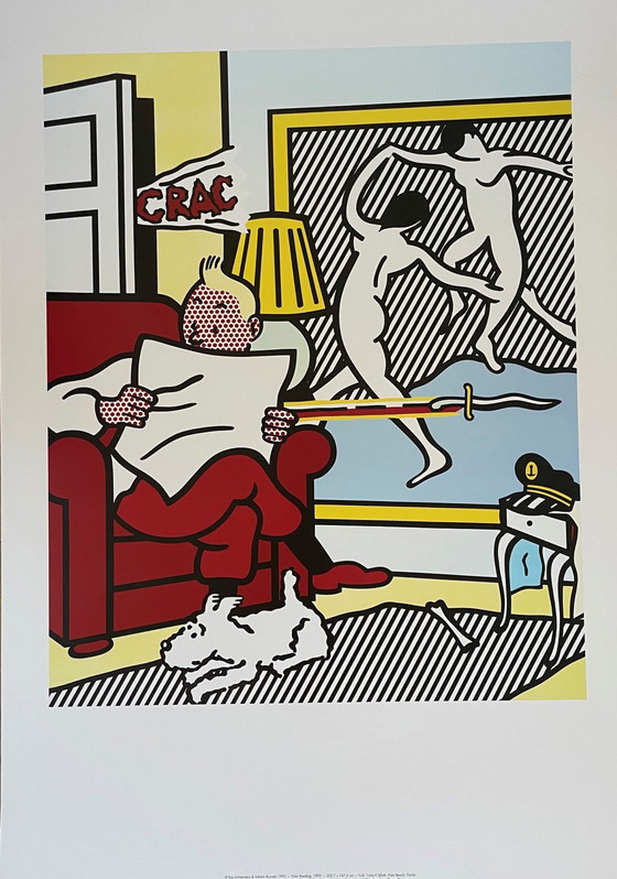 Image 1 of Roy Lichtenstein (1923-1997), Tintin Reading, 1993, Copyright Roy Lichtenstein &amp; Sabam Brussels 1995, Stampato in Belgio