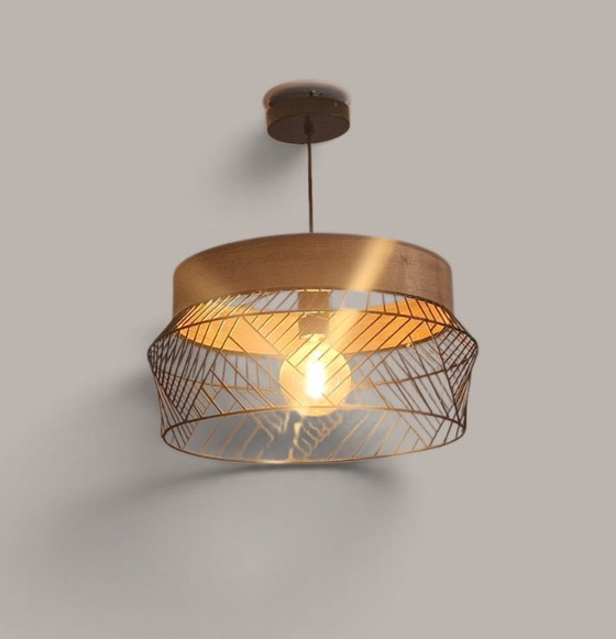Lampe Design Style Scandinave - Bois Et Métal Noir – Suspensions, Metal, Wood (photo 10 of 13)