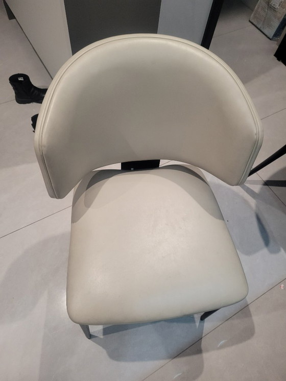 Image 1 of  Modern Upholstered Dining Chair with Metal Legs (Cream)