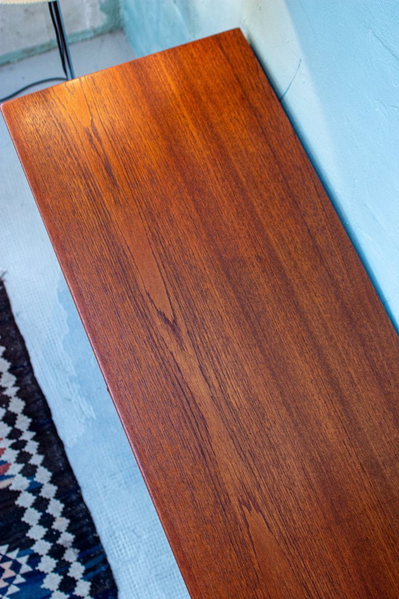 Image 1 of Vintage teakhouten dressoir, ladekast, laag dressoir, Riestenpatt, midden 20e eeuw