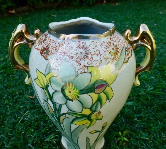 Image 1 of Dos jarrones antiguos de porcelana de estilo Art Nouveau, obra de Reinhold Schlegelmilch.