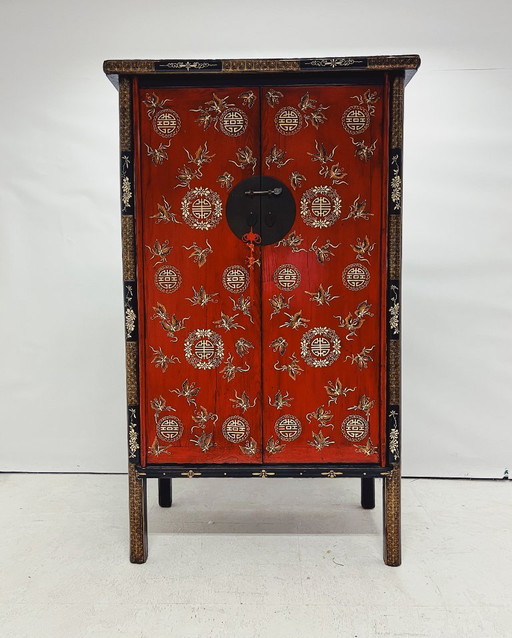 Vintage Chinese Cabinet Red