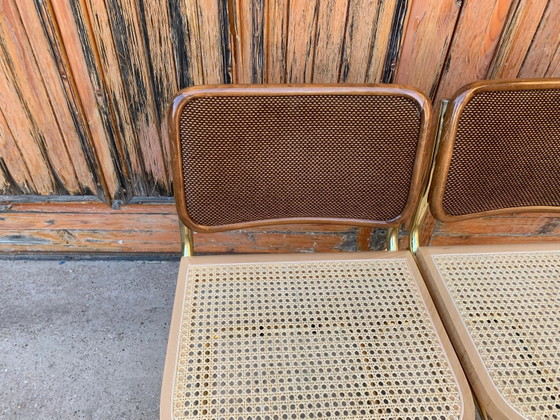 Marcel Breuer "1970 Cesca" chairs set of 2 – Sedie da pranzo, Cromo, Ottone, Bauhaus (photo 2 of 8)