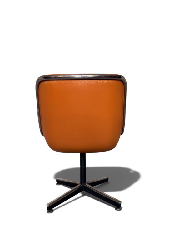 Fauteuil Charles Pollock Executive Knoll - Cuir Camel Patiné – Leather (photo 5 of 11)
