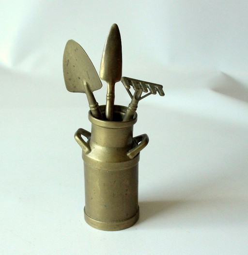 Miniature bonsai set 4-piece brass set