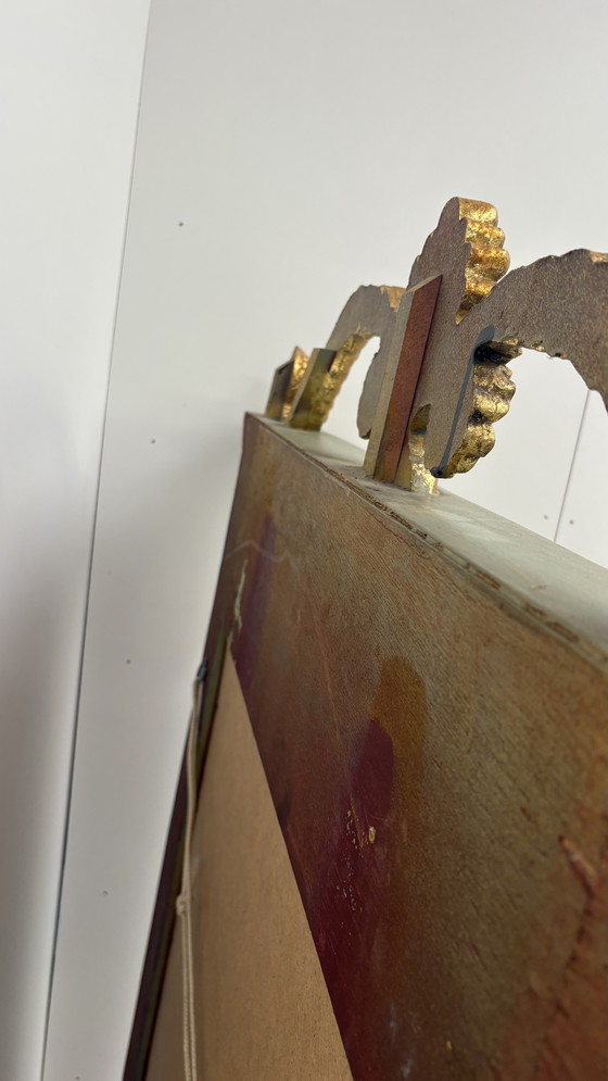 Image 1 of Vintage facet geslepen schouwspiegel Verno Collections goud mint XL