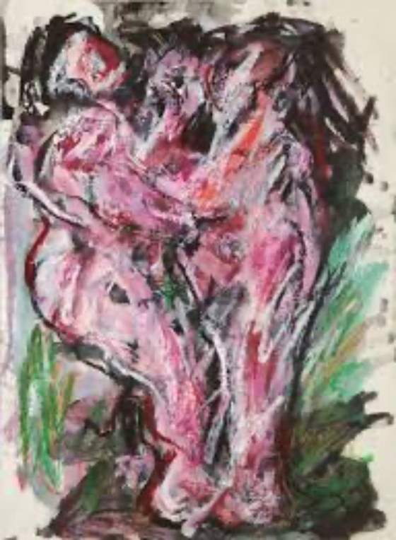 Image 1 of Abstract Schilderij Reinier Lucassen '82 Gesigneerd