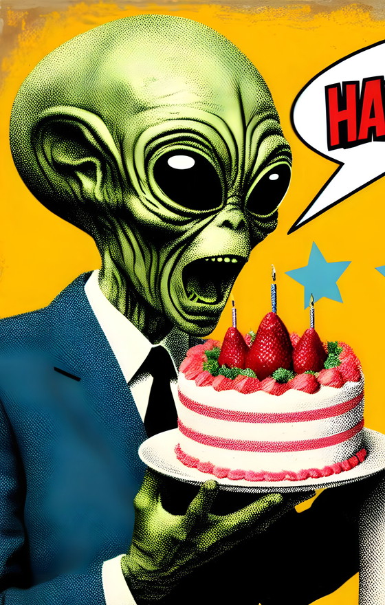 Image 1 of Pop Art su tela "Buon compleanno!"