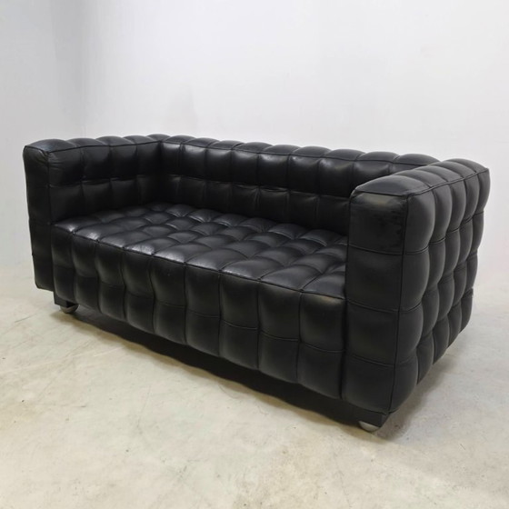 Cube de Josef Hoffmann. Ensemble de 2 canapés deux places, cuir noir – Canapés 2 places, Leather (photo 4 of 11)