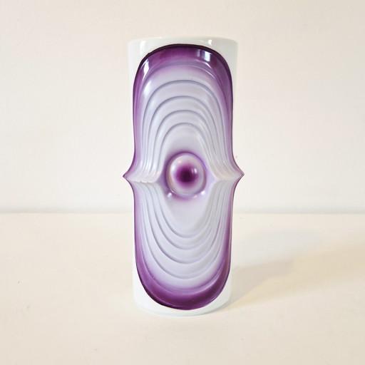 Vintage-Vase von KPM aus den 1970er Jahren, Royal Porzellin Bavaria Vase mit lila Auge