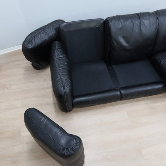 Canapé 3 places en cuir noir Busnelli Piumotto années 1970 – Canapés 3 places, Leather (photo 9 of 12)