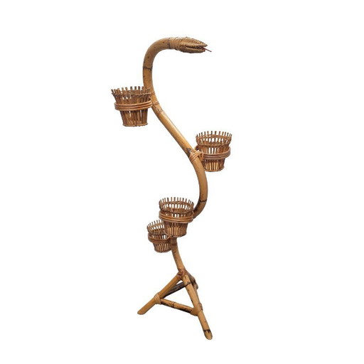 Vintage rattan slangen planten etagere