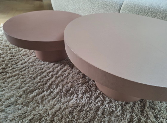 Image 1 of Set di due tavolini da caffè in cemento cerato - Design minimalista