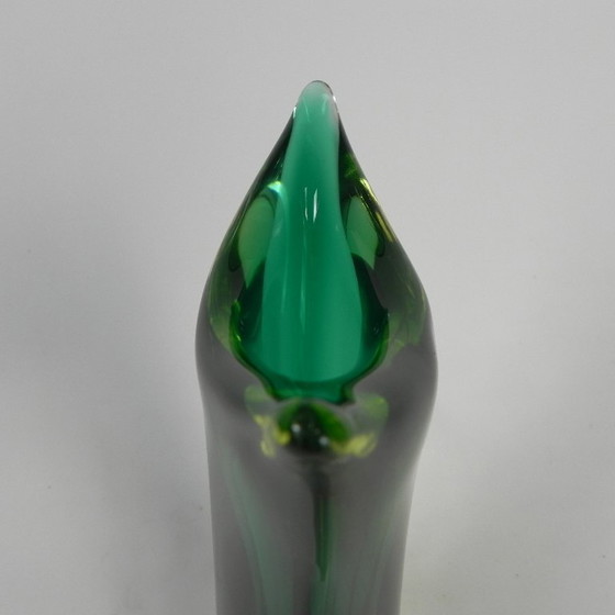 Murano Sommerso Vase in Green and Yellow-Amber Glass, 1960s – Vintage (photo 14 of 14)