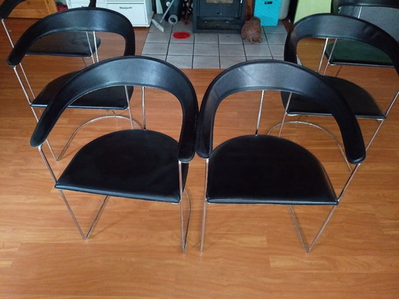 Chairs by Arrben italy 1980 s – Armchairs, Leather, Chrome (photo 4 of 9)