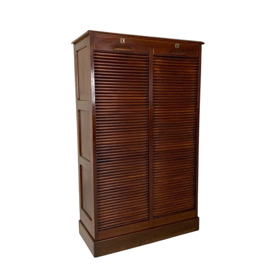 Mobile a serrandina in rovere con 1 anta, 126 cm di altezza, anni '30, Mobili, Vintage (foto 6 di 8)