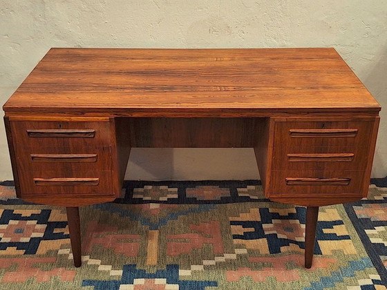 Image 1 of Rosewood Mid Century Double Sided Desk by J Svenstrup, Denmark 1960s