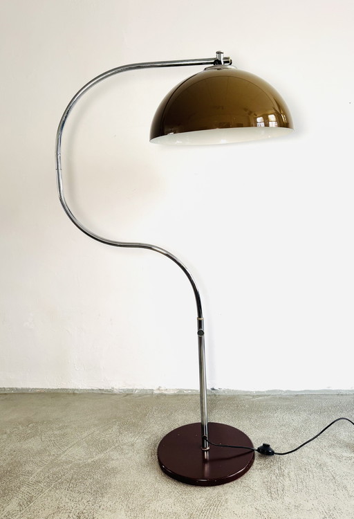 CHROMED SWIVEL MUSHROOM FLOOR LAMP BY GEPO, THE NETHERLANDS, 1970s