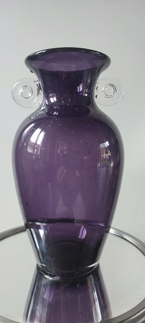 Image 1 of Vase italien vintage en verre d'art soufflé