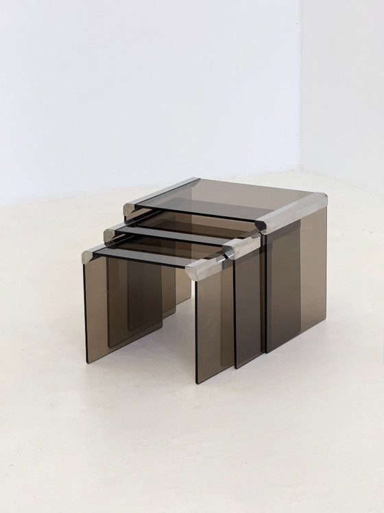 Image 1 of Ensemble de trois tables d'appoint Gallotti & Radice Tris T35